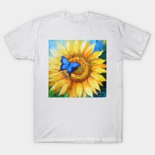 Butterfly on sunflower T-Shirt